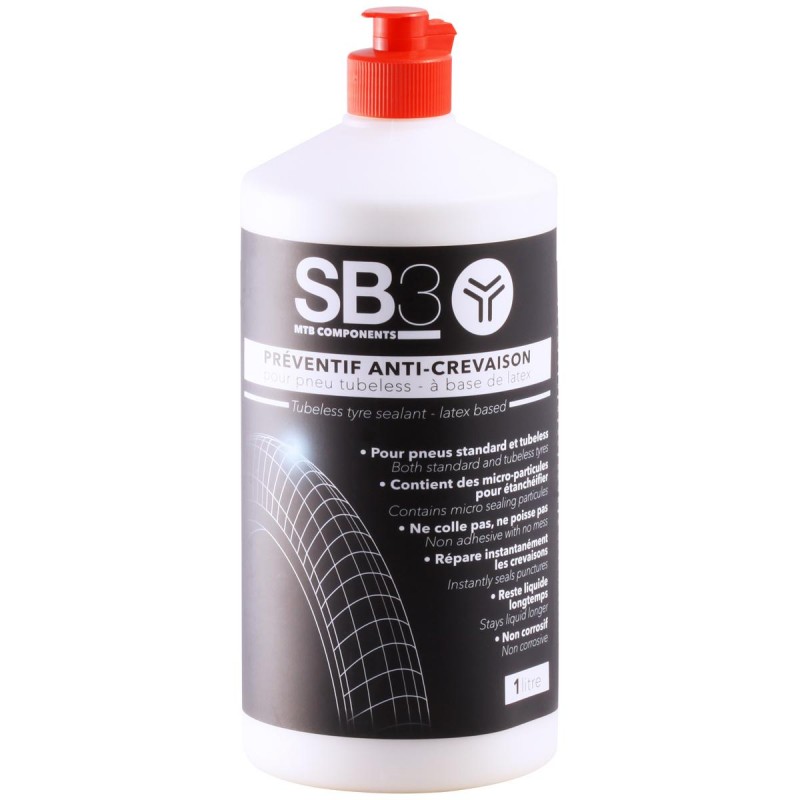 LATEX 1 Préventif anti-crevaison pour pneus tubeless (sans ammoniaque) 200  ml
